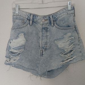 Vintage style high waist denim shorts